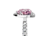 White gold Fancy Pink Heart Cut Halo Diamond Pave Band with Prong Setting_5