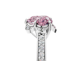 White gold Fancy Pink Heart  Cut Halo Diamond Ring with Channel Set Band and Four-Prong Setting_55