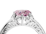 White gold Fancy Pink Heart  Cut Halo Diamond Ring with Channel Set Band and Four-Prong Setting_57