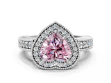 White gold Fancy Pink Heart  Cut Halo Diamond Ring with Pavé Band and Four-Prong Setting_52