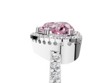 White gold Fancy Pink Heart  Cut Halo Diamond Ring with Pave Band and Four-Prong Setting_29