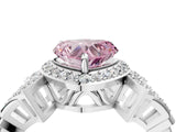 White gold Fancy Pink Heart Cut Halo Diamond Split Shank Engagement Ring with Four-Prong Setting_4