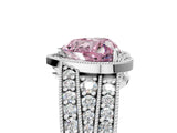 White gold Fancy Pink Heart Cut Halo Diamond Split Shank Ring with Prong Setting_5