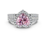 White gold Fancy Pink Heart Cut Halo Pavé Diamond Engagement Ring with Split Shank and Four-Prong Setting_15