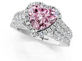 White gold Fancy Pink Heart Cut Halo Pavé Diamond Engagement Ring with Split Shank and Four-Prong Setting_16