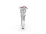 White gold Fancy Pink Heart Cut Halo Pavé Diamond Engagement Ring with Split Shank and Four-Prong Setting_17