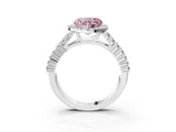 White gold Fancy Pink Heart Cut Halo Pavé Diamond Engagement Ring with Split Shank and Four-Prong Setting_18