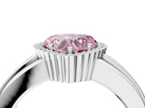 White gold Fancy Pink Heart  Cut Halo Pave Band Four-Prong Ring_53