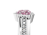 White gold Fancy Pink Heart  Cut Halo Pave Band Four-Prong Ring_54