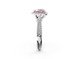 White gold Fancy Pink Heart  Cut Halo Pave Band Four-Prong Setting Ring_22
