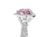 White gold Fancy Pink Heart  Cut Halo Pave Band Four-Prong Setting Ring_25