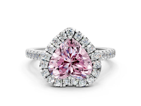 White gold Fancy Pink Heart Cut Halo Pave Diamond Engagement Ring with Four-Prong Setting_60