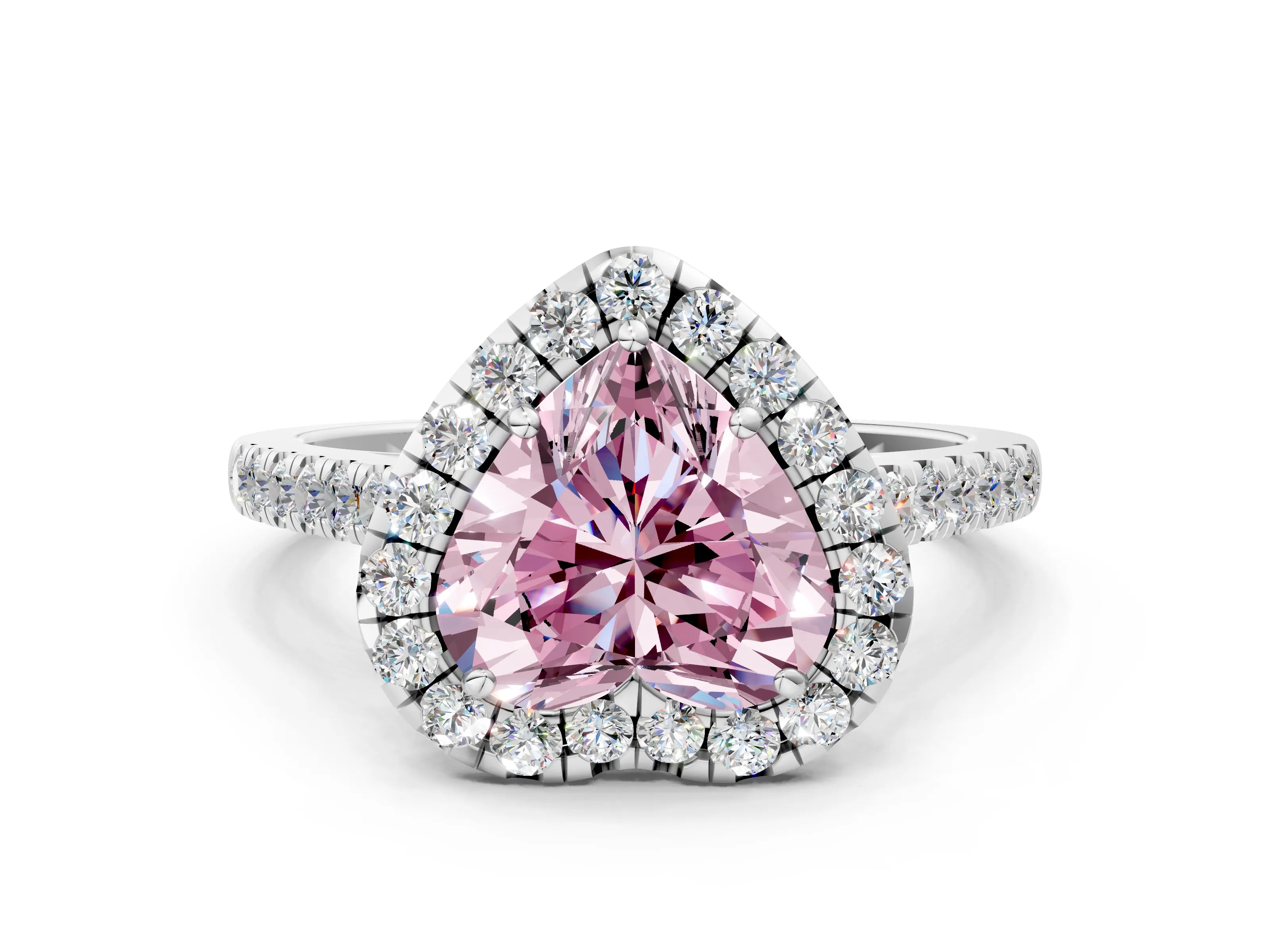 White gold Fancy Pink Heart Cut Halo Pave Diamond Engagement Ring with Four-Prong Setting_60