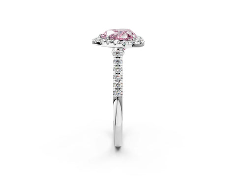 White gold Fancy Pink Heart Cut Halo Pave Diamond Engagement Ring with Four-Prong Setting_62