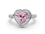 White gold Fancy Pink Heart  Cut Halo Pave Split Shank Prong Setting Ring_32