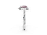 White gold Fancy Pink Heart  Cut Halo Pave Split Shank Prong Setting Ring_33