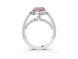 White gold Fancy Pink Heart  Cut Halo Pave Split Shank Prong Setting Ring_35