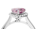 White gold Fancy Pink Heart Cut Halo Round Diamond Solitaire Engagement Ring with Pave Band and Four-Prong Setting_28