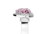 White gold Fancy Pink Heart Cut Halo Round Diamond Twist Band with Four-Prong Setting_29