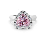 White gold Fancy Pink Heart  Cut Halo Solitaire Engagement Ring with Square Band and Four-Prong Setting_12