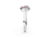 White gold Fancy Pink Heart  Cut Halo Solitaire Engagement Ring with Square Band and Four-Prong Setting_16
