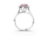 White gold Fancy Pink Heart  Cut Halo Solitaire Engagement Ring with Square Band and Four-Prong Setting_81