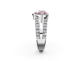 White gold Fancy Pink Heart  Cut Halo Split Shank Diamond Ring with Four-Prong Setting_46