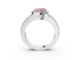 White gold Fancy Pink Heart  Cut Halo Split Shank Diamond Ring with Four-Prong Setting_48