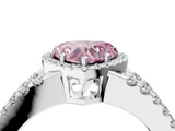 White gold Fancy Pink Heart  Cut Halo Split Shank Diamond Ring with Four-Prong Setting_48