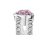 White gold Fancy Pink Heart  Cut Halo Split Shank Diamond Ring with Four-Prong Setting_49
