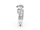 White gold Fancy Pink Heart  Cut Halo Split Shank Prong Setting Ring_14