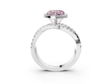 White gold Fancy Pink Heart  Cut Halo Split Shank Prong Setting Ring_15