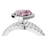 White gold Fancy Pink Heart  Cut Halo Split Shank Prong Setting Ring_16