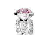 White gold Fancy Pink Heart  Cut Halo Split Shank Prong Setting Ring_17