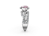 White gold Fancy Pink Heart  Cut Halo Split Shank Prong Setting Ring_62