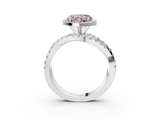 White gold Fancy Pink Heart  Cut Halo Split Shank Prong Setting Ring_64