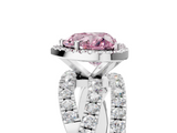 White gold Fancy Pink Heart  Cut Halo Split Shank Prong Setting Ring_65