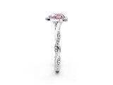 White gold Fancy Pink Heart Cut Halo Twist Band with Four-Prong Setting_74