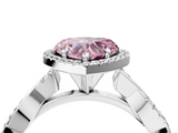 White gold Fancy Pink Heart  Cut Halo Twisted Band Four-Prong Ring_24