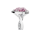 White gold Fancy Pink Heart  Cut Halo Twisted Band Four-Prong Ring_25