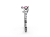 White gold Fancy Pink Heart  Cut Milgrain Channel Set Engagement Ring with Solitaire Prong Setting_50