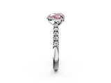 White gold Fancy Pink Heart  Cut Pavé Band Solitaire Ring with Four-Prong Setting_27