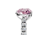 White gold Fancy Pink Heart  Cut Pavé Band Solitaire Ring with Four-Prong Setting_30