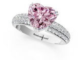 White gold Fancy Pink Heart  Cut Pave Diamond Engagement Ring with Channel Set Band and Four-Prong Setting_21