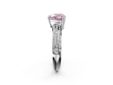 White gold Fancy Pink Heart  Cut Pave Diamond Engagement Ring with Channel Set Band and Four-Prong Setting_22