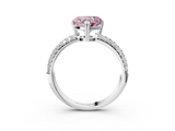 White gold Fancy Pink Heart  Cut Pave Diamond Engagement Ring with Channel Set Band and Four-Prong Setting_23