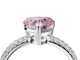 White gold Fancy Pink Heart  Cut Pave Diamond Engagement Ring with Channel Set Band and Four-Prong Setting_24