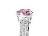 White gold Fancy Pink Heart  Cut Pave Diamond Engagement Ring with Channel Set Band and Four-Prong Setting_25
