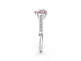 White gold Fancy Pink Heart Cut Solitaire Cathedral Diamond Engagement Ring with Channel-Set Band and Four-Prong Setting_17