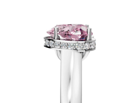 White gold Fancy Pink Heart Cut Solitaire Diamond Engagement Ring with Four-Prong Setting and Tapered Band_17